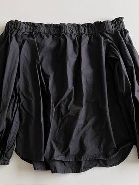 Black Off-Shoulder Peasant Blouse